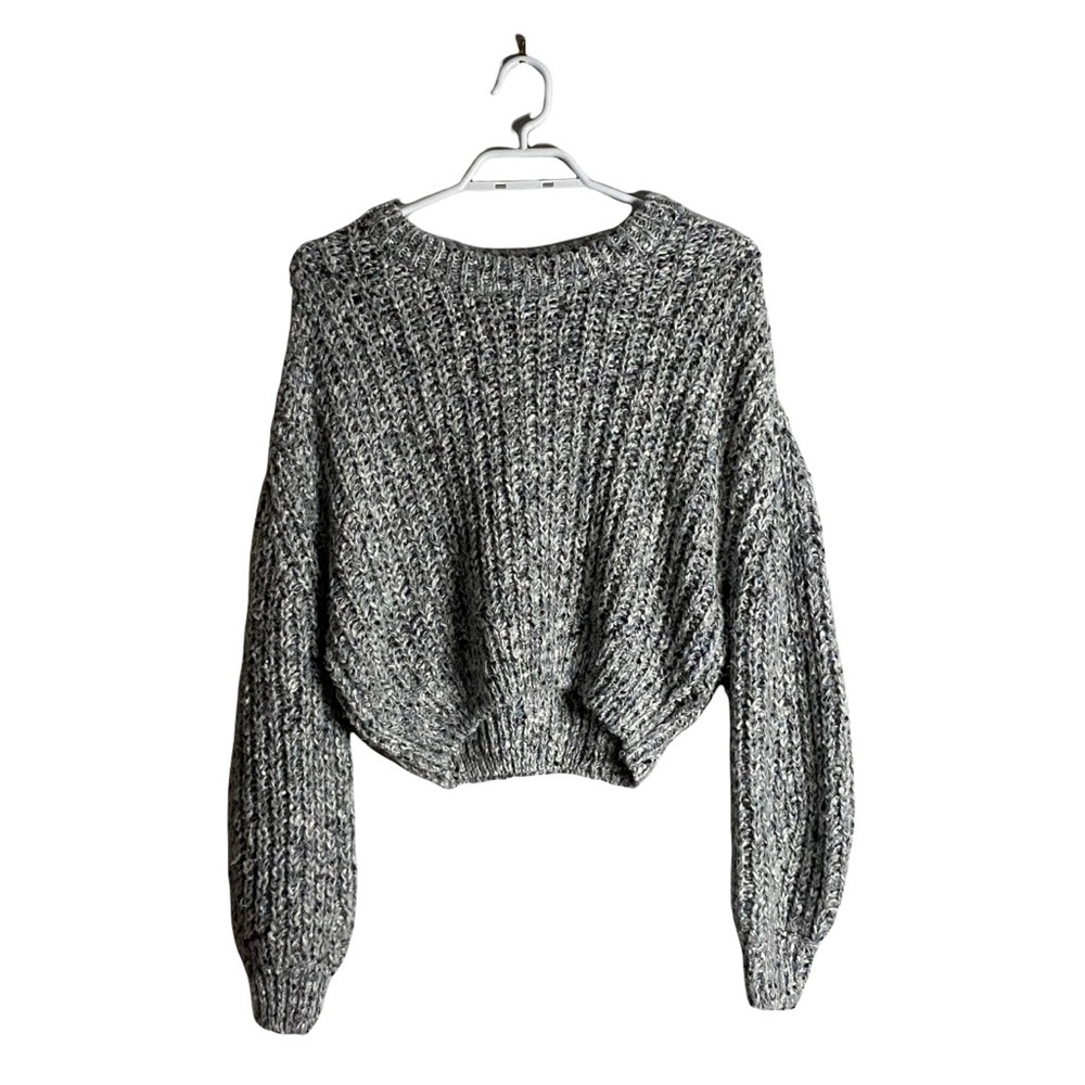 Garage Women's Cropped Cable Knit Crewneck Sweater